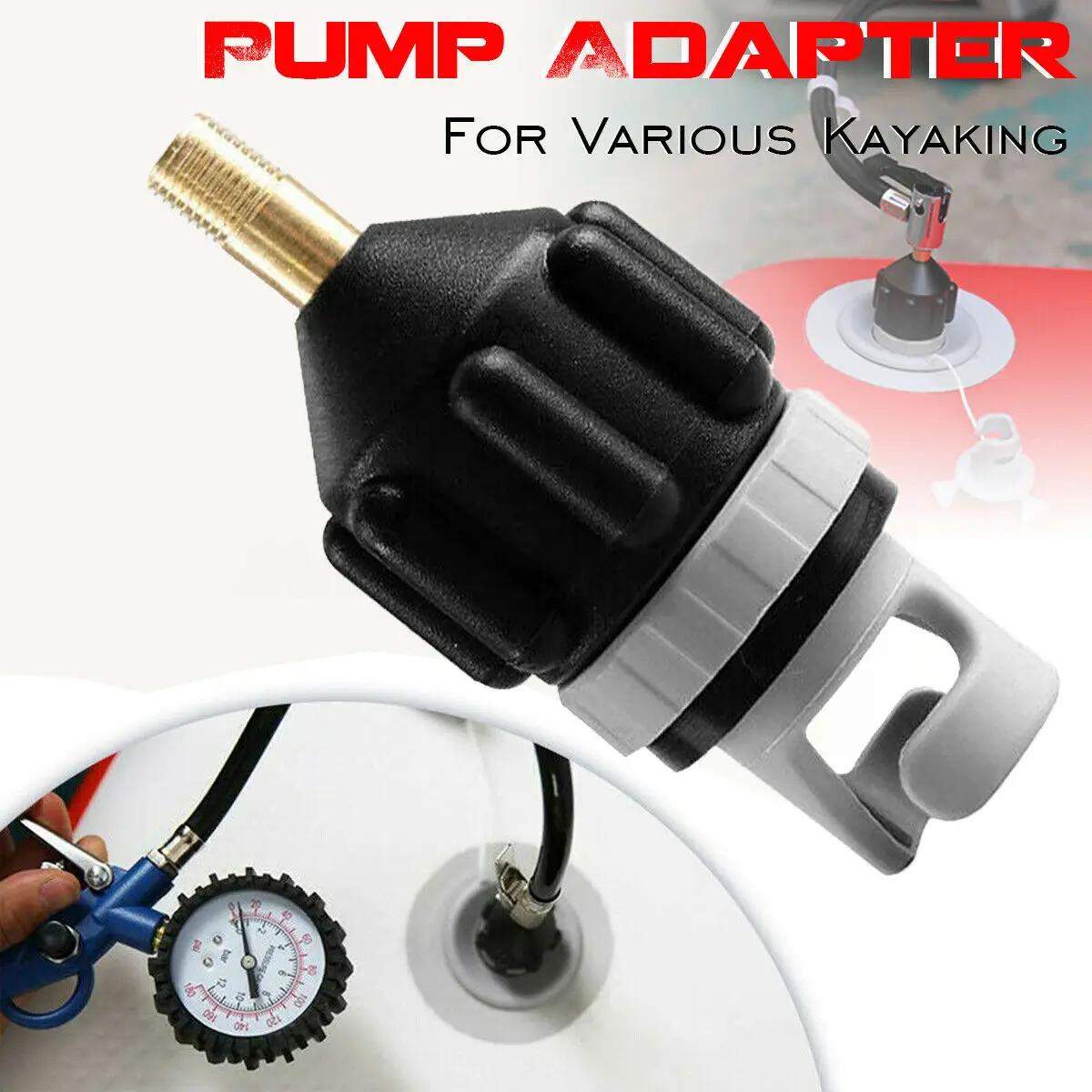 

SUP Rowing Boat Air Valve Adapter Sup Board Kayak Pump Adapter Inflatable Air Valve Attachment Kayak Accessory Parts Adapter