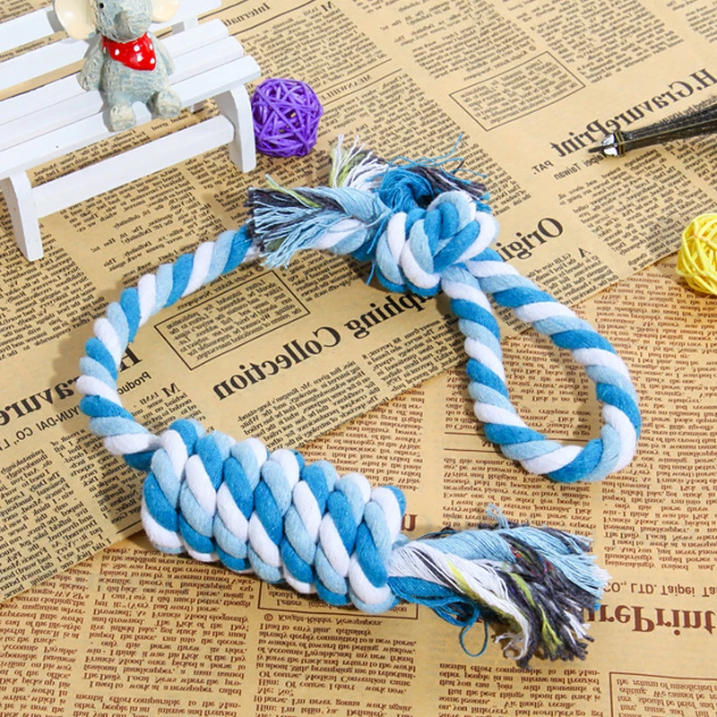 Игрушка для домашних животных двойной узел из хлопчатобумажной веревки плетеный