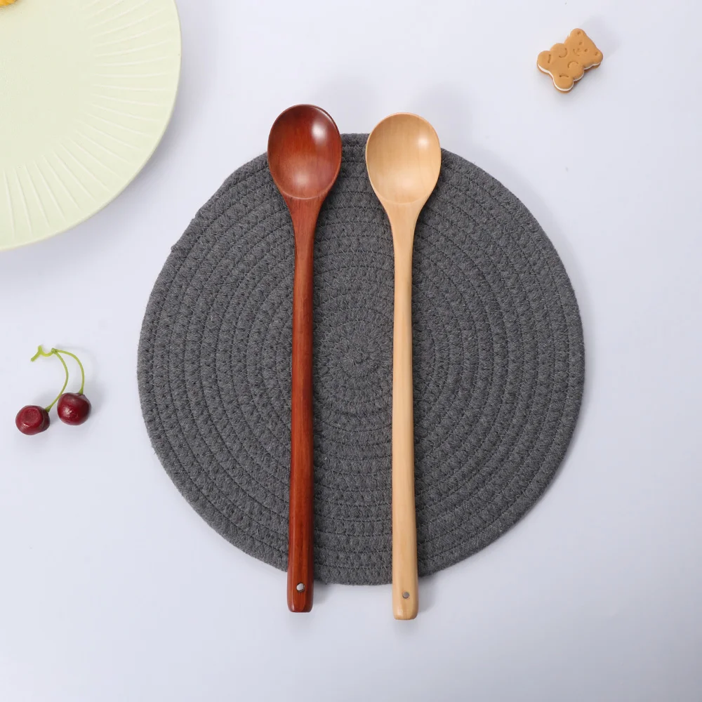 1 шт. длинная ручка натуральная деревянная ложка для приготовления пищи столовые