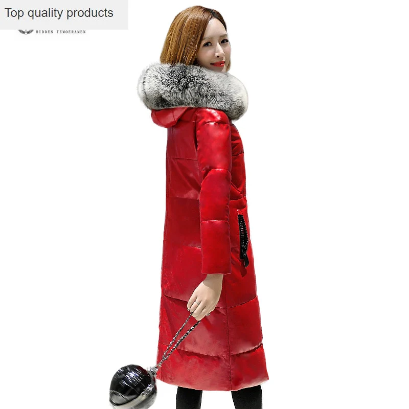 Женское зимнее пальто из натуральной кожи меховое овчины с капюшоном верхняя