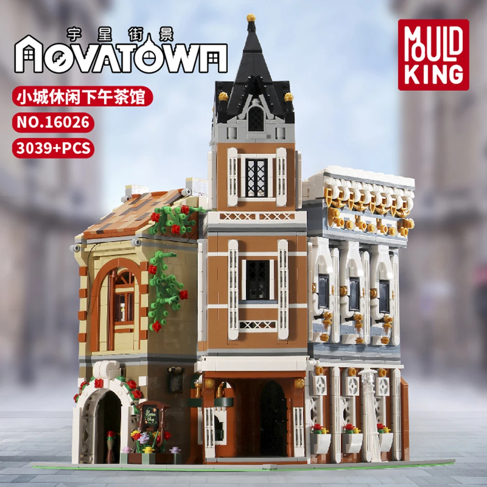 

Mould King Street View Afternoon Tea Restauran With Led Light Building Blocks Model Sets Moc Assembly Bricks Toys Gifts For Kids