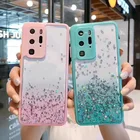 Прозрачный чехол LOVECOM с блестками и градиентом для телефона Huawei P40 Lite P40 Pro P30 Lite Nova 7, мягкая защитная задняя крышка для камеры