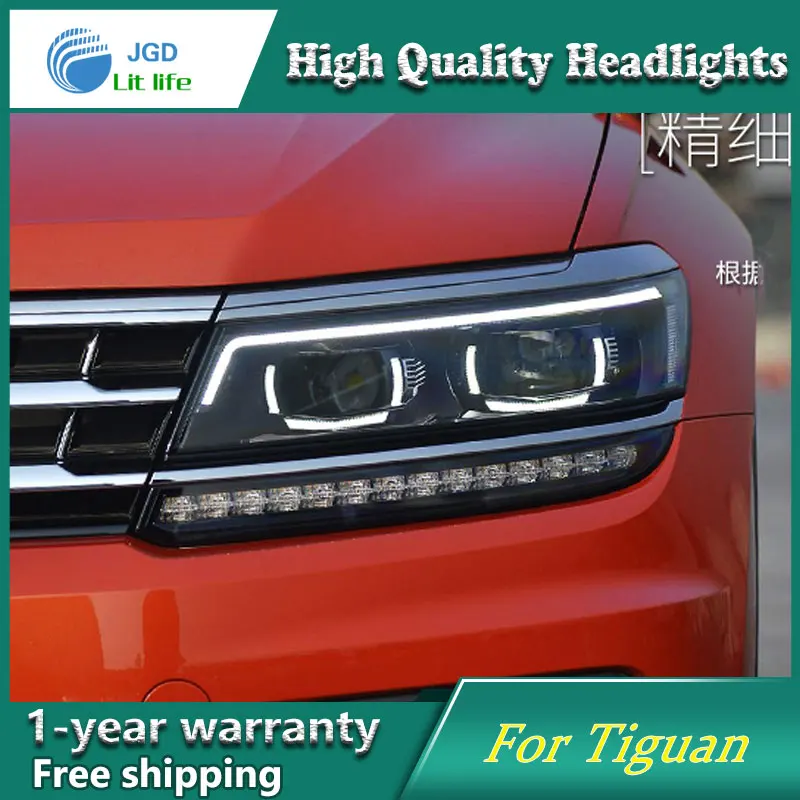 Высококачественный чехол для стайлинга автомобиля VW Tiguan 2017 фары светодиодные