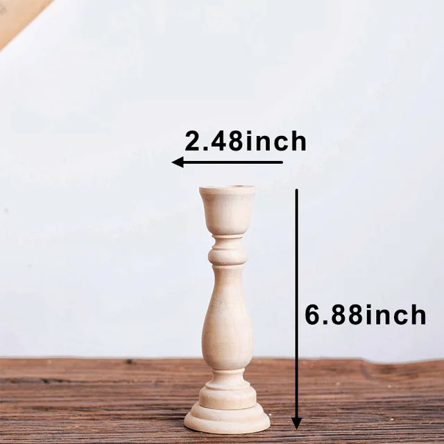 6.88x 2.48 inch Незавершенные подсвечники 6-3/4 дюймов, деревянный подсвечник идеальный подарок для свадьбы, вечерние, дома, спа, рейки, ароматерапия - Цвет: 6.88x 2.48 inch