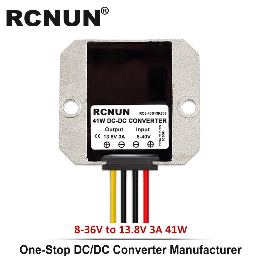 8-40V to 13.8V 3A RCNUN DC 8-40V к DC 12V 13,8 V 1A 3A 6A 10A 15A 20A 25A повышающий понижающий преобразователь стабилизатор напряжения CE RoHS для автомобилей на солнечной батарее - Цвет: 8-40V to 13.8V 3A