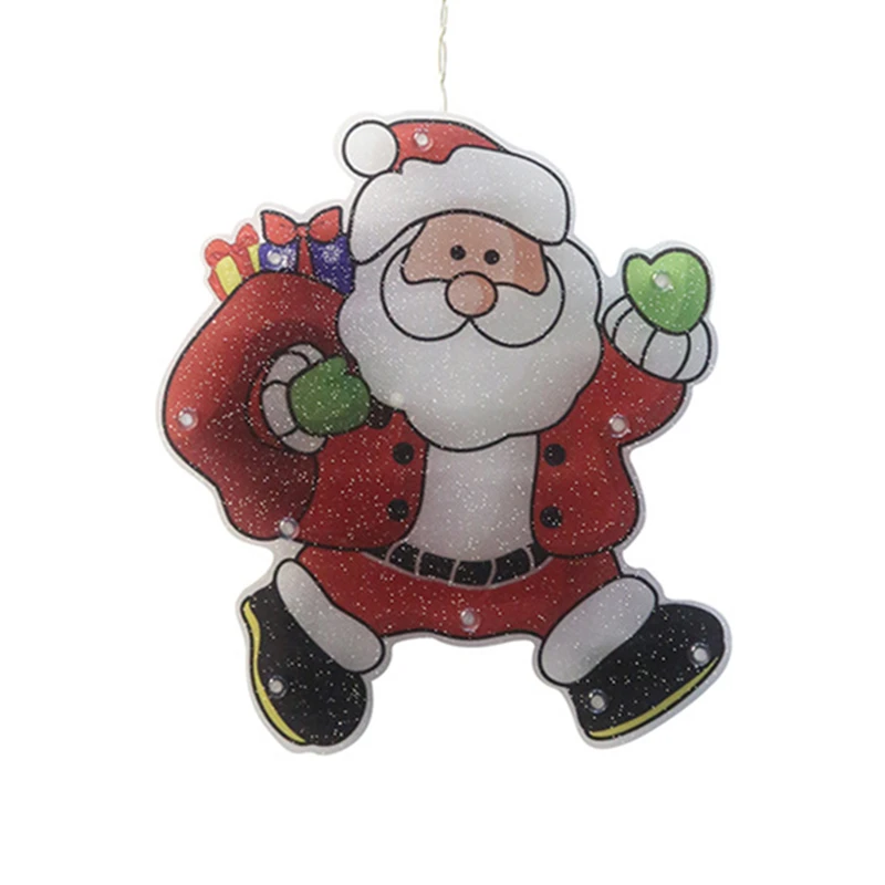

Santa Claus Led Suction Cup Window Hanging Lights Christmas Decorative Atmosphere Scene Decor Festive Decorative Lights Xmas