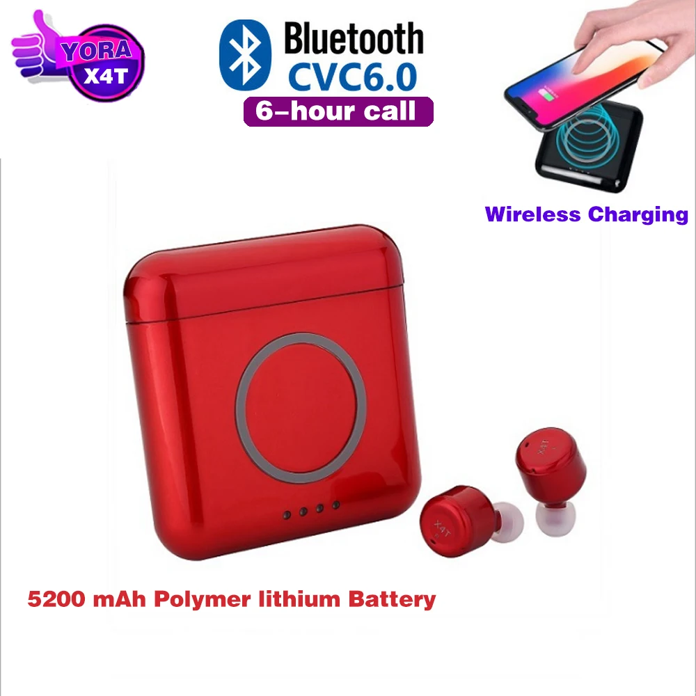 X4T bluetooth-гарнитура Беспроводная зарядка сенсорные bluetooth-гарнитуры TWS стерео наушники Bluetooth X1T X2T X3T с зарядным устройством емкостью 5200 мАч