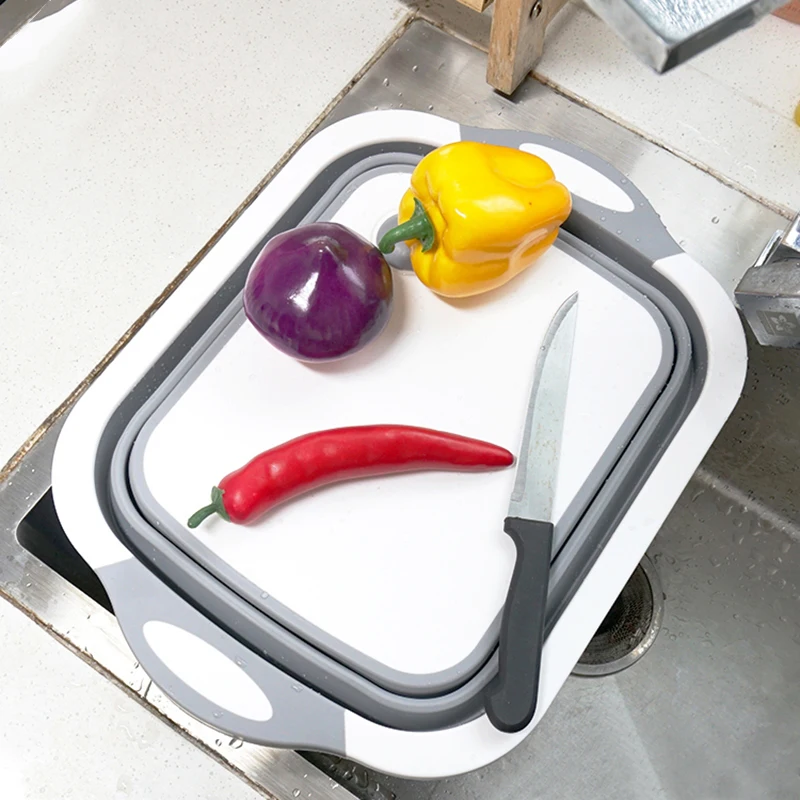 Складная посуда разделочная доска ситечко корзина для овощей портативная