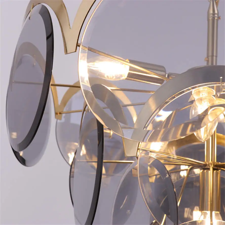 Постмодерн дизайнерская Роскошная Дымчатая серая стеклянная люстра освещение