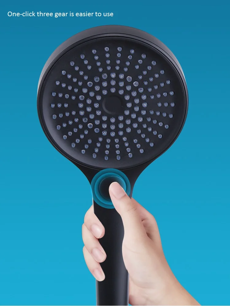 shower head with 12cm panel liquid silicone outlet hole high pressure water saving three speed adjustable bathroom accessories free global shipping
