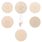 Деревянная маятниковая доска для гадания Carven, звезда, солнце, луна, лазерная резка, деревянная подставка, настенный знак, Декор, шестиугольная, заостренная