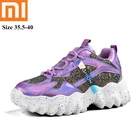 Женские кроссовки на платформе Xiaomi, дышащие кроссовки на массивной вулканизированной подошве, фиолетовые, модель 2021, 795