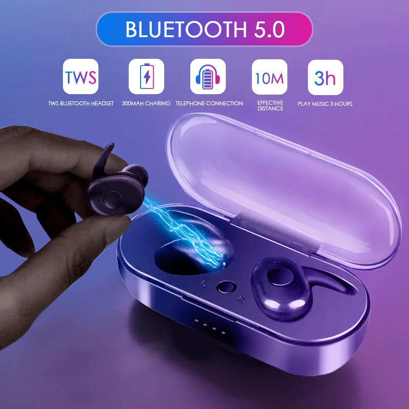 Новые наушники-вкладыши TWS с беспроводной bluetooth5.0 наушники зарядный чехол 6D Шум
