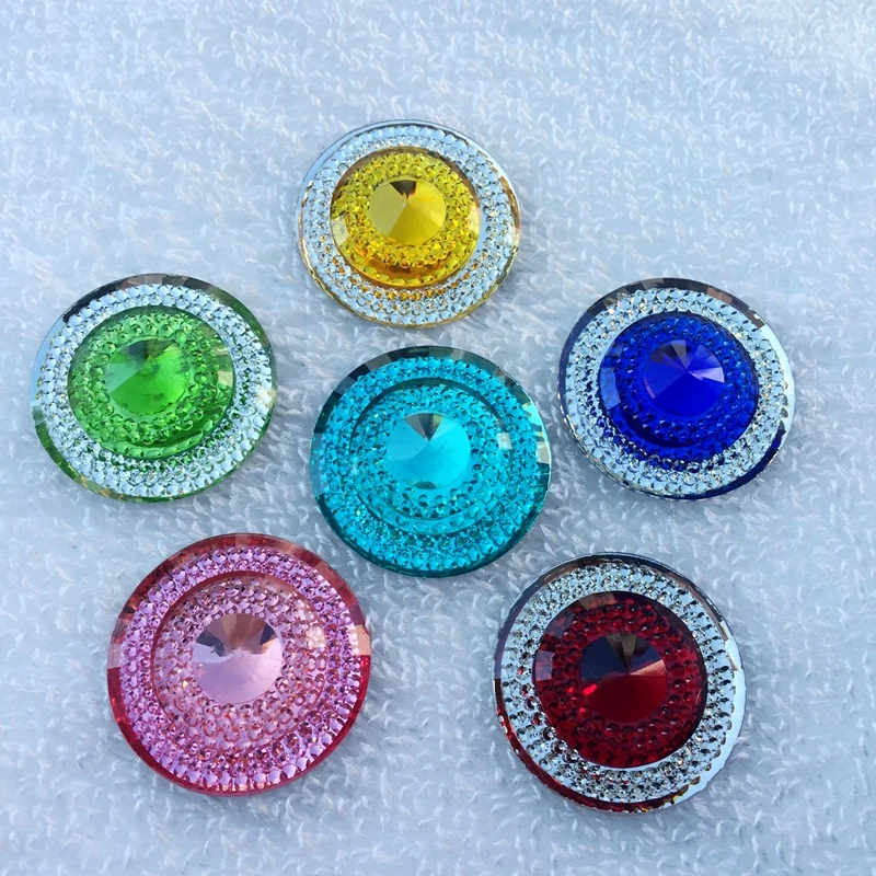 Круглые стразы из хрустальной смолы 30 мм 4 шт. с плоским основанием искусственные