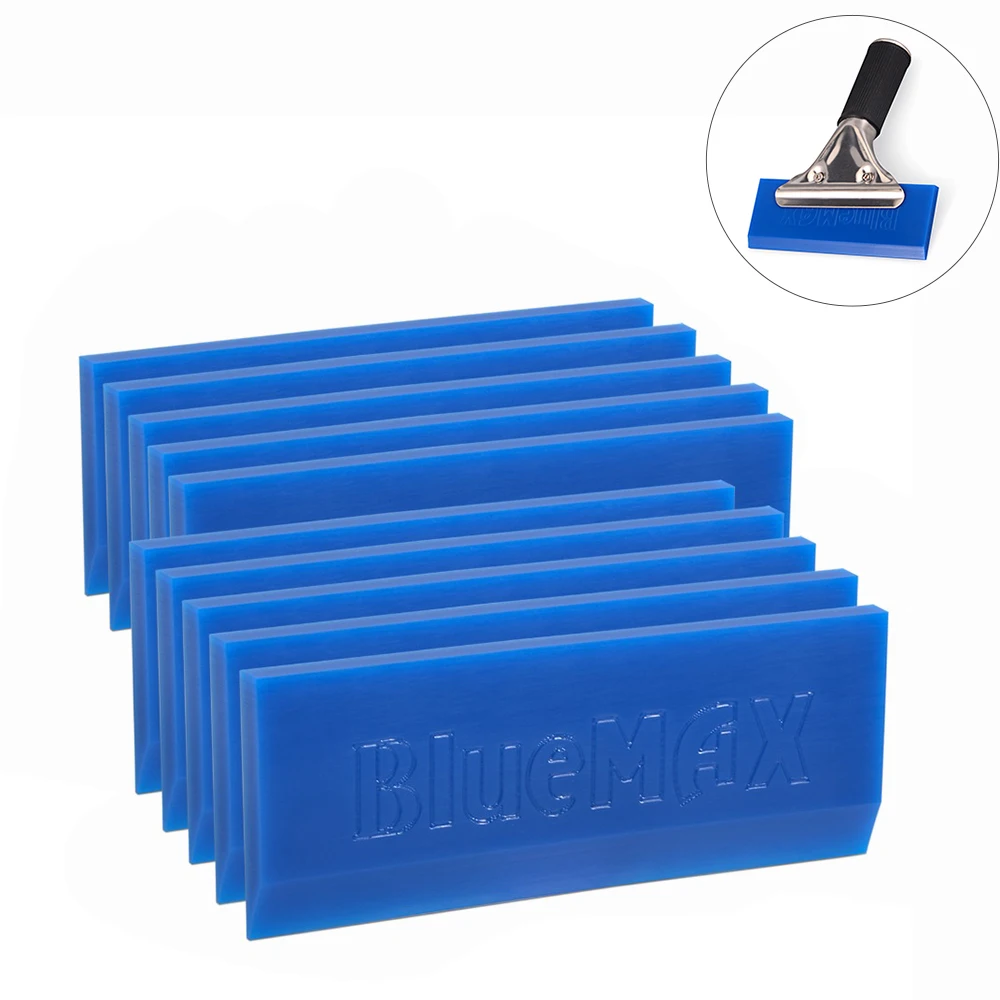 FOSHIO BLUEMAX Rubber Strip Blade Handle Squeegee Car Ice Scraper Cleaning Tool Snow Shovel Glass Water Wiper Window Tint Wrap