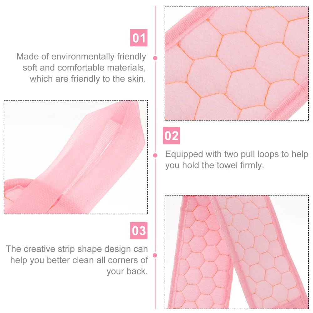 

2pcs Bath Towel Shower Back Exfoliating Strap Bathing Brush