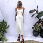 Женское платье-миди с открытой спиной JIAK, Элегантное Длинное Вечернее Клубное платье на бретелях-спагетти, однотонное летнее платье, 2021