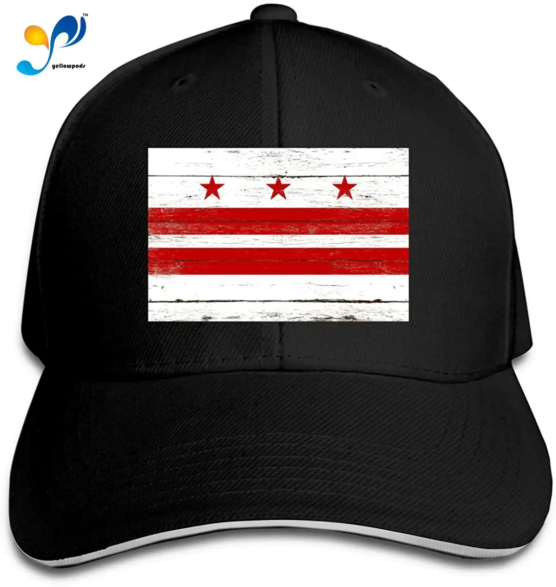 Мужская хлопковая Классическая бейсболка с флагом Вашингтона регулируемый
