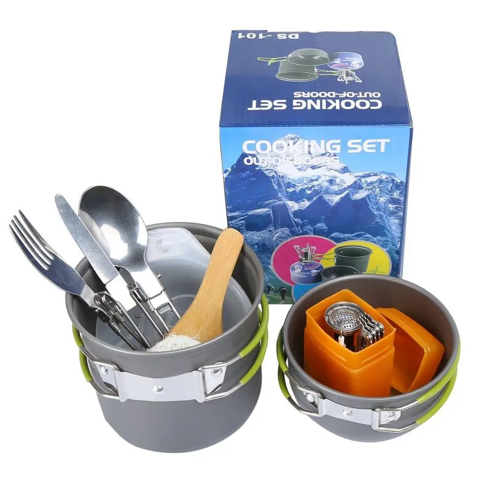 

Ultralight Camping Cookware Utensils outdoor tableware set Hiking Picnic Backpacking Camping Tableware Pot Pan 1-2persons