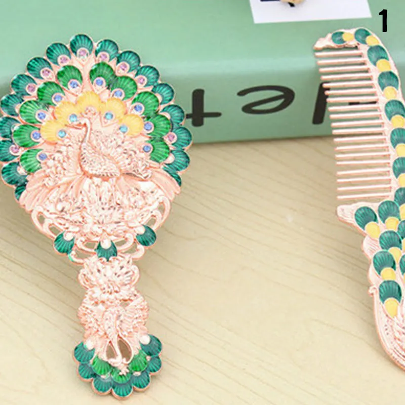 Винтажное зеркало и Расчёска в комплекте косметичка настольный набор мини