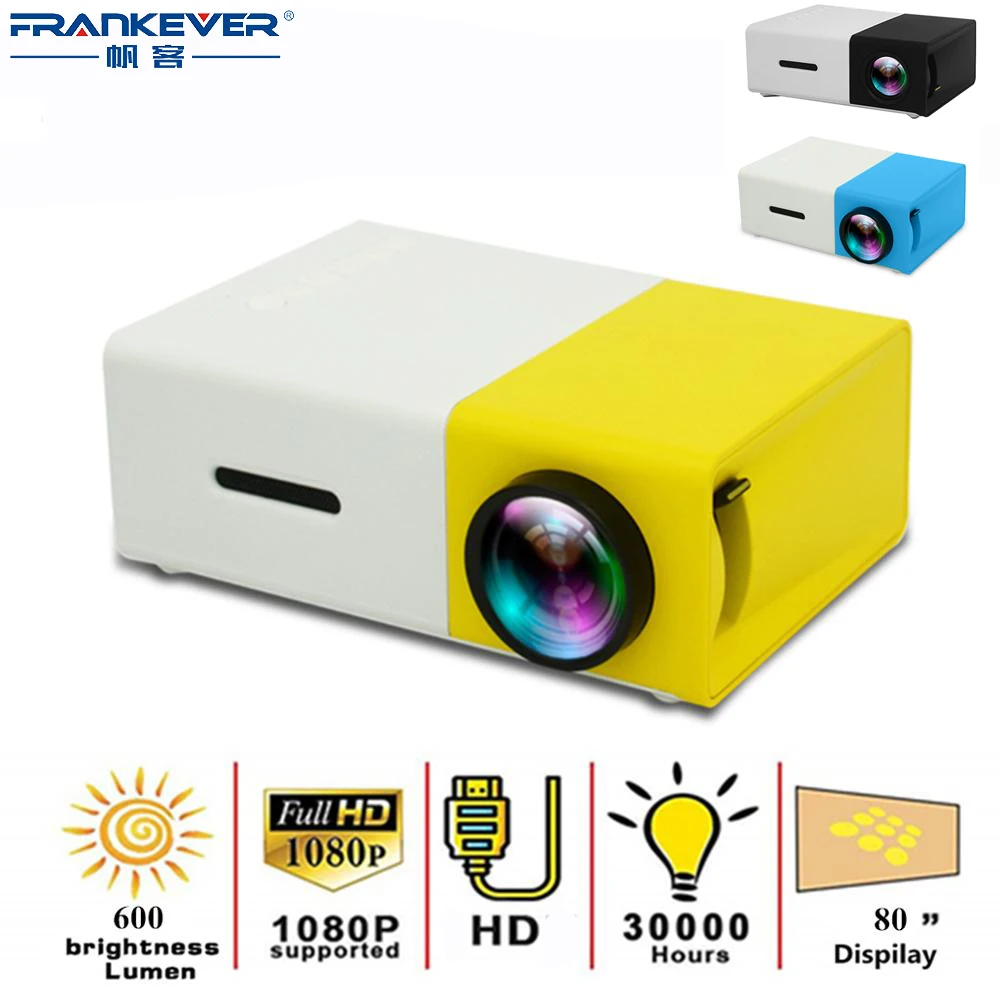 FrankEver YG300 Профессиональный проектор светодиодный 320x240 Pixels1080P HDMI Mini LED LCD аудио