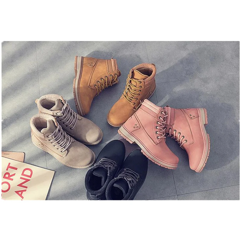 Snow Boots Womens Cross-border Women Winter  Boots Shoes Ladies Velvet Boot Ankle Fully Fur Lined Anti-Slip Leather Boots X0055