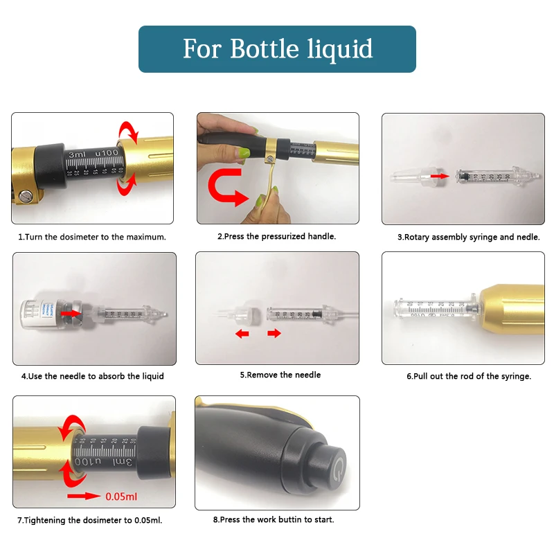 0.3ml / 0.5ml Disposable sterile acid Ampoule plastic syringe needle for hyaluronic pen Nebulizer Wrinkle Removal lip injection