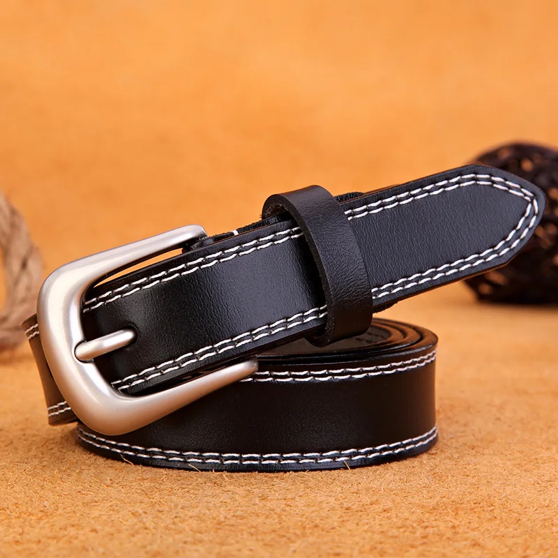 

2021 ELEGZO Women's Leather Belt High Quality Fashion Cowboy Belt Female Casual Pin Buckle Jeans Belt
