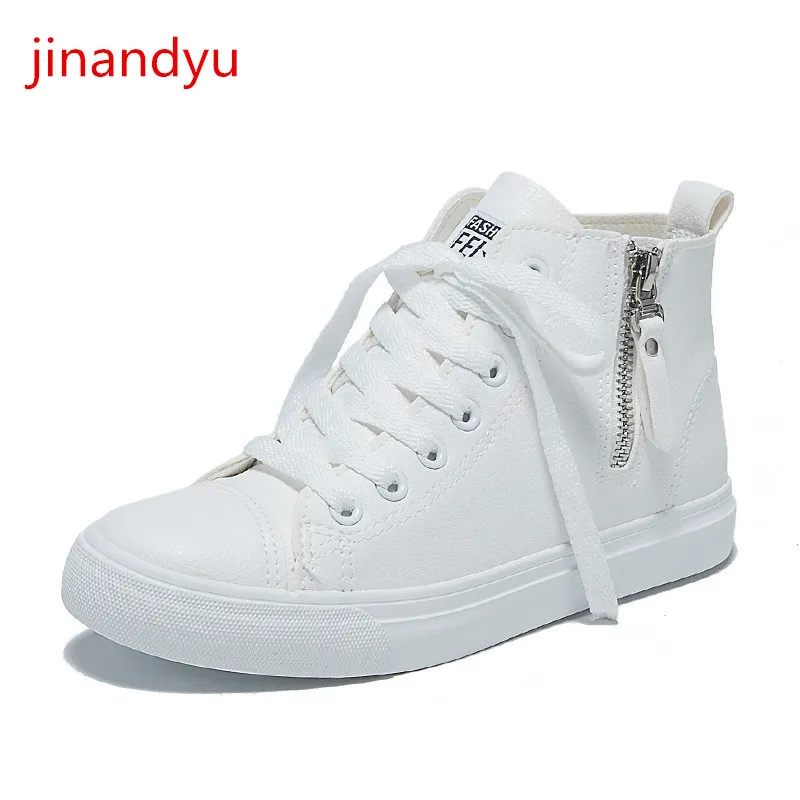 

Hidden Heel Leather Casual Shoes Woman Flats Vulcanize Shoes Women High Top Sneakers Comfy Black White Heels Shoes for Women