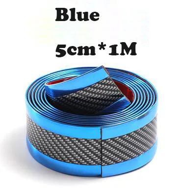 Blue 5cm X 1M Углеродное волокно резиновый порог 5D Защитная Автомобильная Наклейка для Toyota Corolla аксессуары e120 аксессуары для салона автомобиля - Название цвета: Blue 5cm X 1M