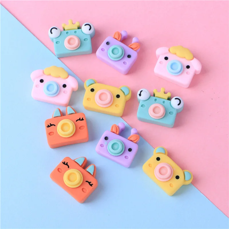 

10Pcs Cartoon Mini Camera Flatback Resin Cabochon Kawaii Scrapbooking Crafts DIY Handmade Jewelry Hair Decoration Accessories