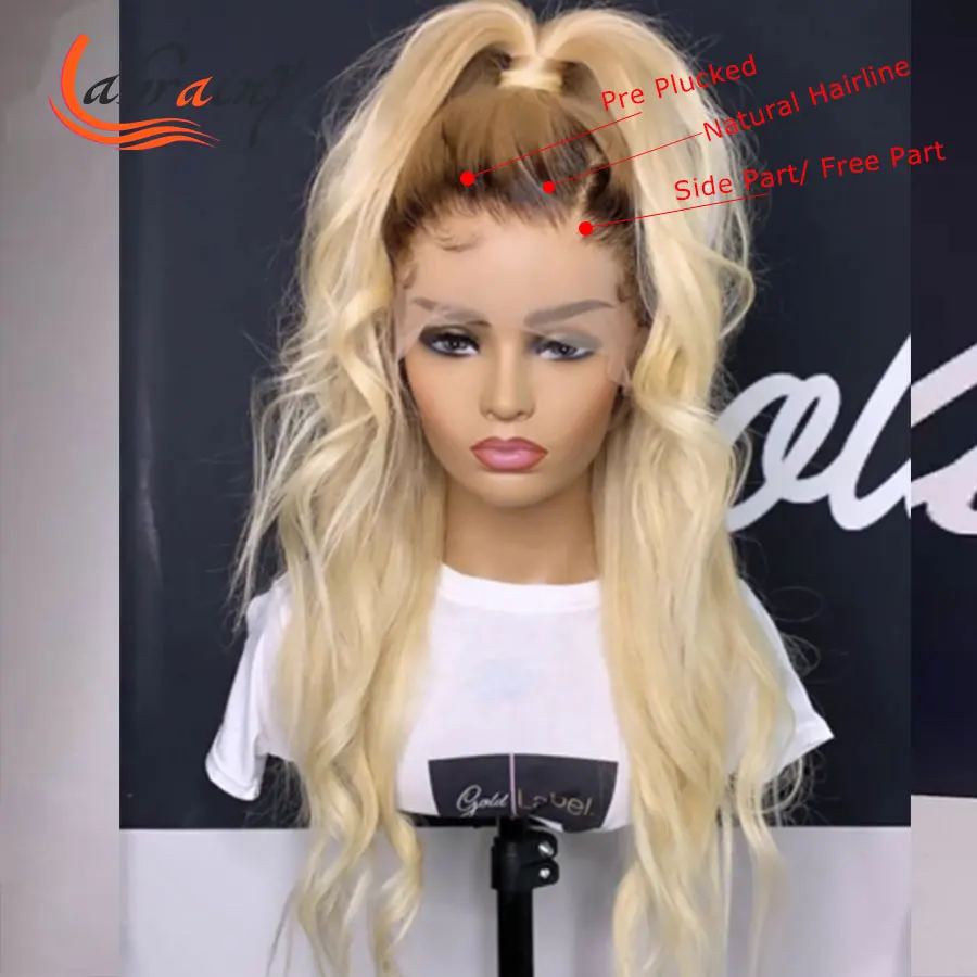 

Body Wave 13x4 Ombre Blonde Lace Front Human Hair Wigs Full 613 HD Lace Frontal Wigs Pre Plucked Bleached Knots Glueless 13x6