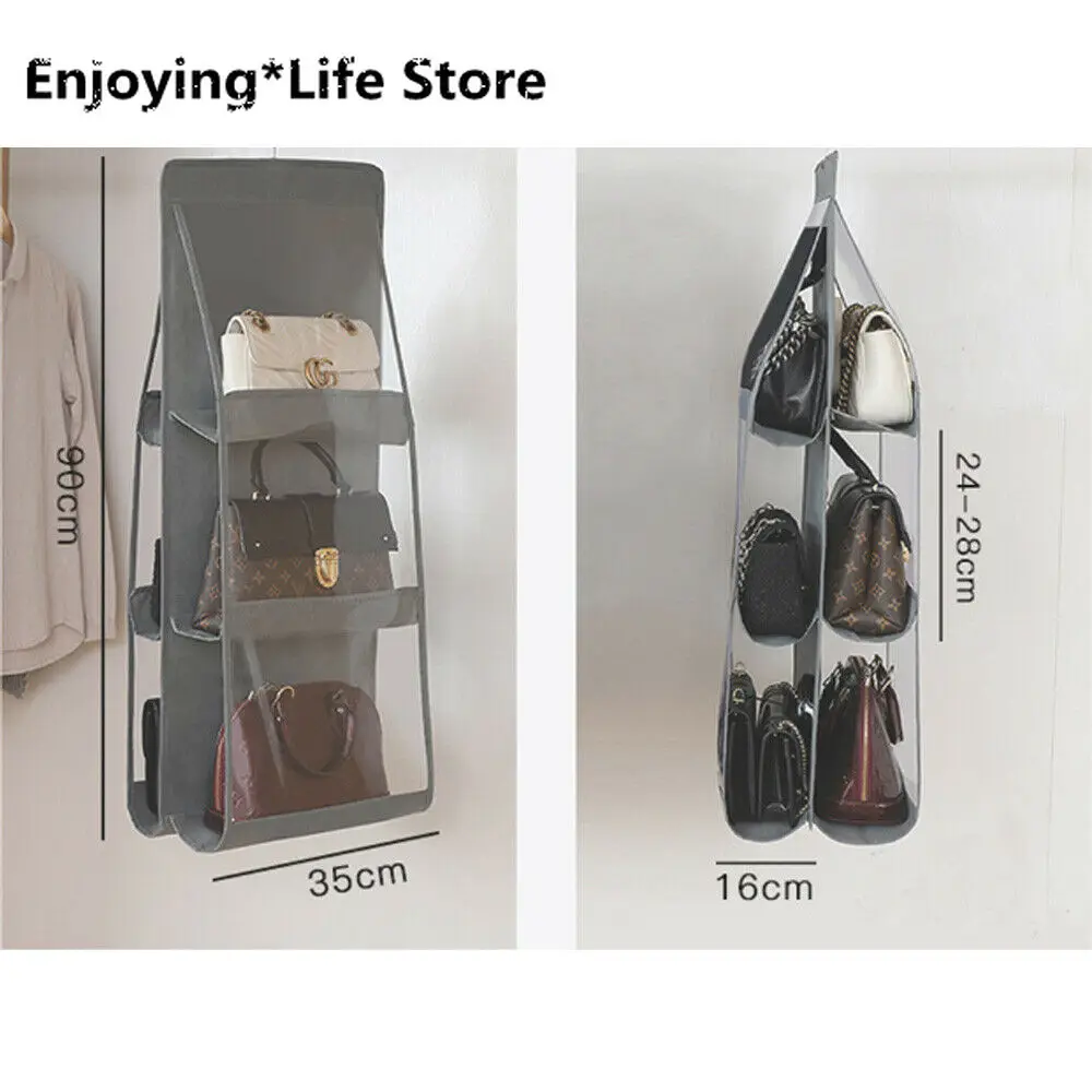 6 карманов складной висячий большой прозрачный кошелек хранилище держатель