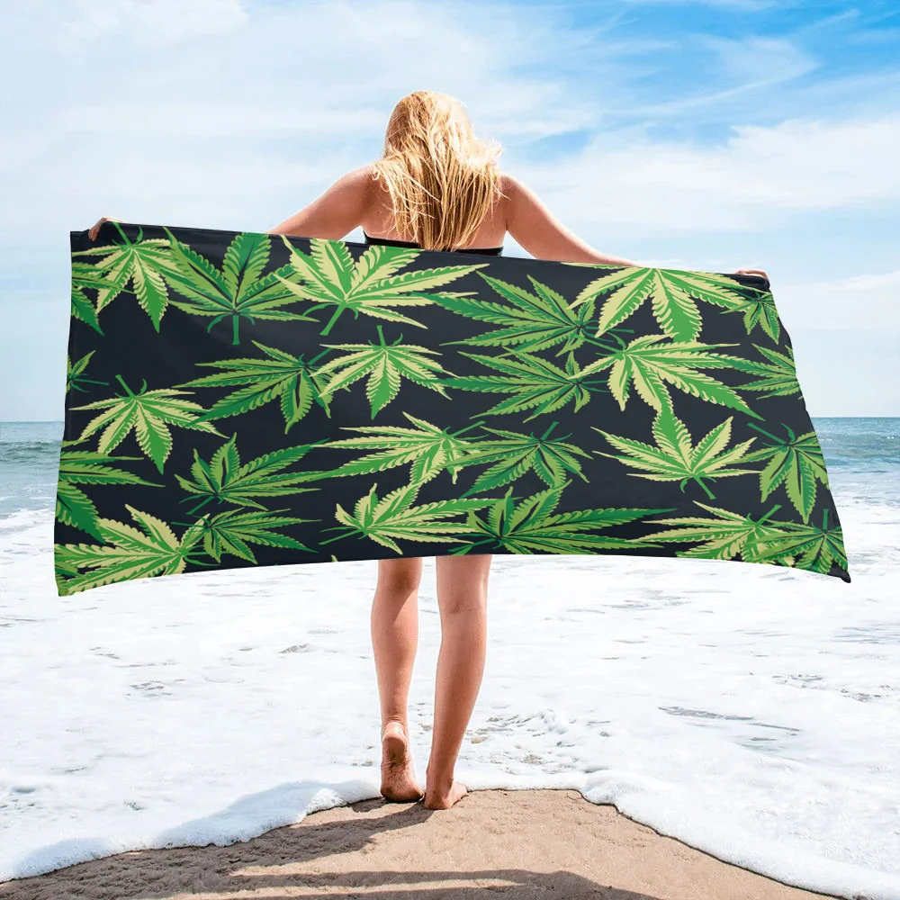 Растительные зеленые листья банное полотенце для кемпинга аксессуары ванной