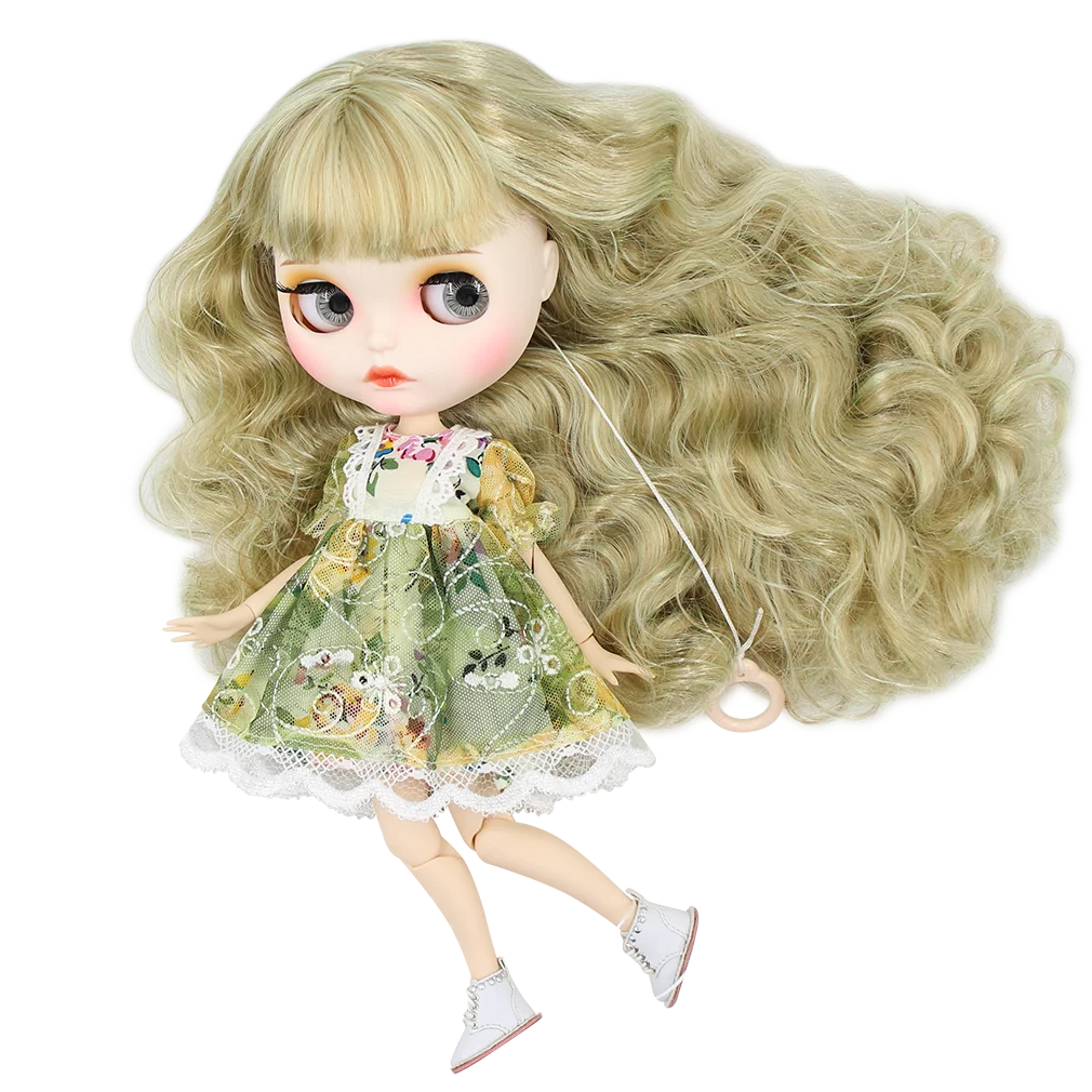 Ледяной DBS Blyth кукла 1/6 bjd совместное тело золотой микс зеленые волосы матовое лицо