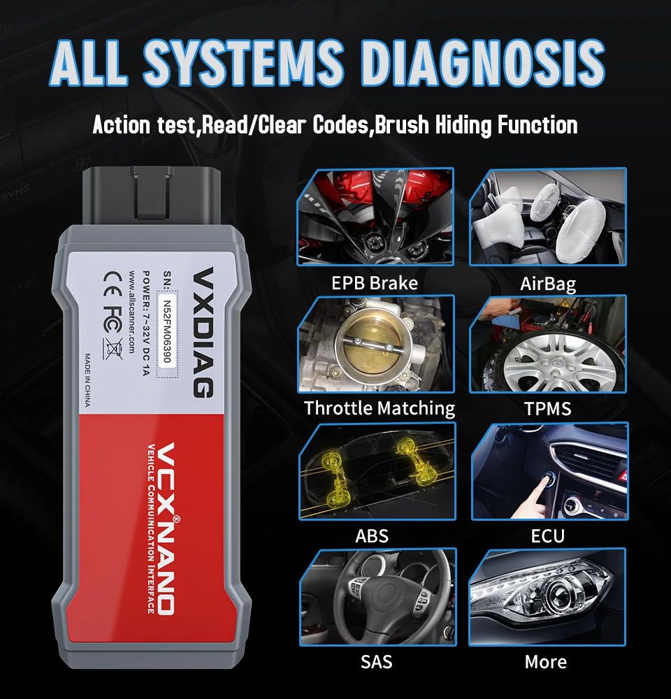 Диагностический инструмент VXDIAG VCX NANO OBD2 Wi Fi/USB сканер для автомобиля Ford IDS V121 Mazda 2 в