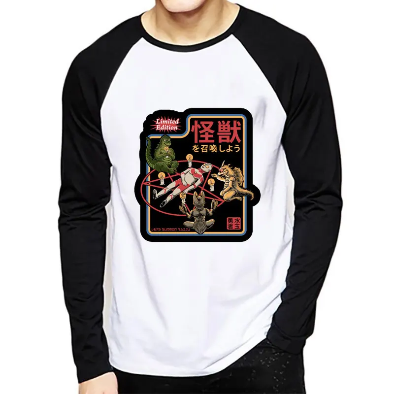 Реглан футболка с длинным рукавом для мужчин сатана злые дети демоны обряд