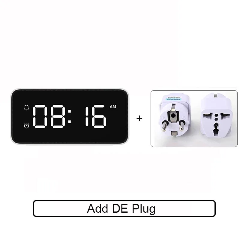 Add DE Plug Xiao mi Xiaoai умный будильник Голосовая трансляция часы шлюз настольные часы Автоматическая Калибровка времени mi jia mi Home App - Color: Add DE Plug