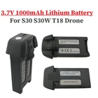 Аккумулятор Lipo 3,7 в 1000 мАч для дрона SJRC S30 S30W T18, запасные части для квадрокоптера SJRC S30 S30W T18, перезаряжаемая батарея 1 шт.