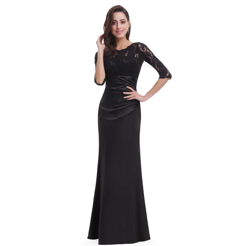 Robe De Soiree Ever Pretty женские элегантные вечерние платья винтажные атласные кружевные вечерние платья с рукавом три четверти