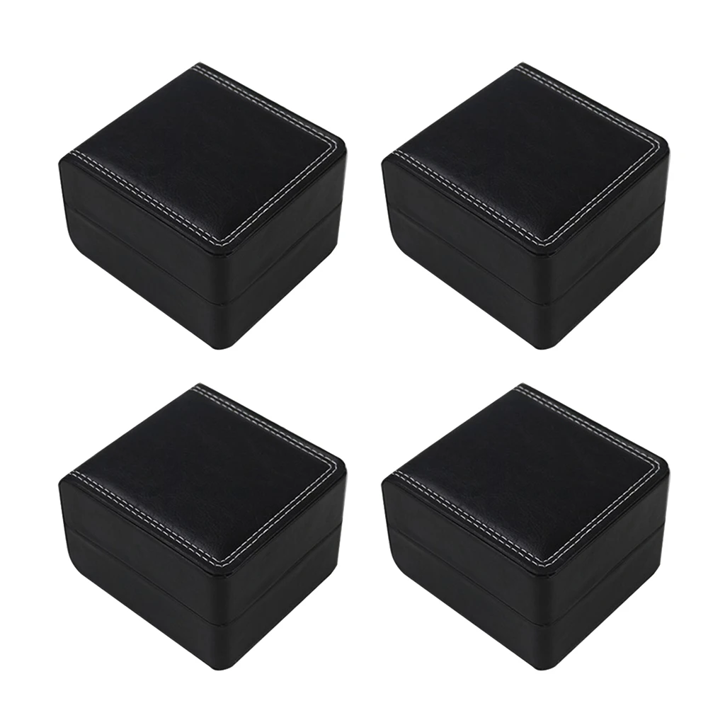 

4Pcs 1 Grid Showcase Leather Watch Display Box Pillow Bangle Jewelry Holder