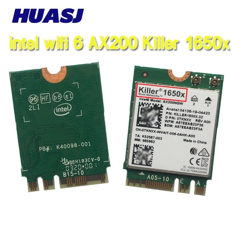 HUASJ Killer 1650X AX200 WiFi6 802.11ax 3000M 2.4G 5G Wireless AX200NGW Wifi Card Bluetooth 5.2 Laptop for Windows 10 | Компьютеры и