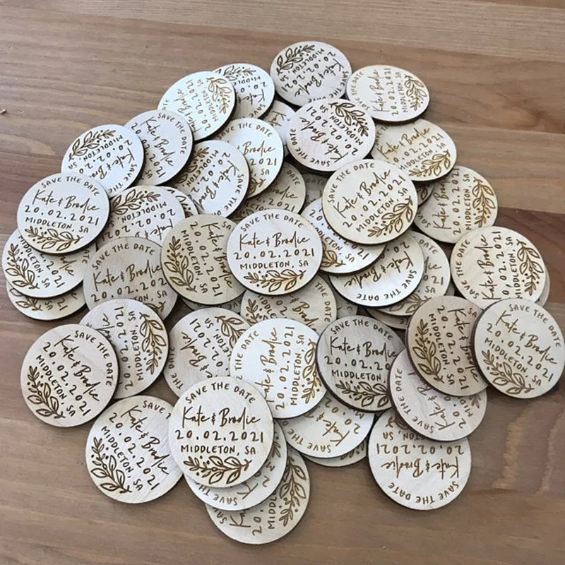 Цветочный деревянный магнит персонализированная свадьба сохранить дату