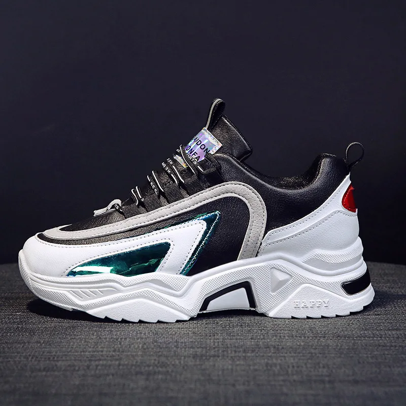 Кроссовки женские на платформе Вулканизированная подошва светоотражающие