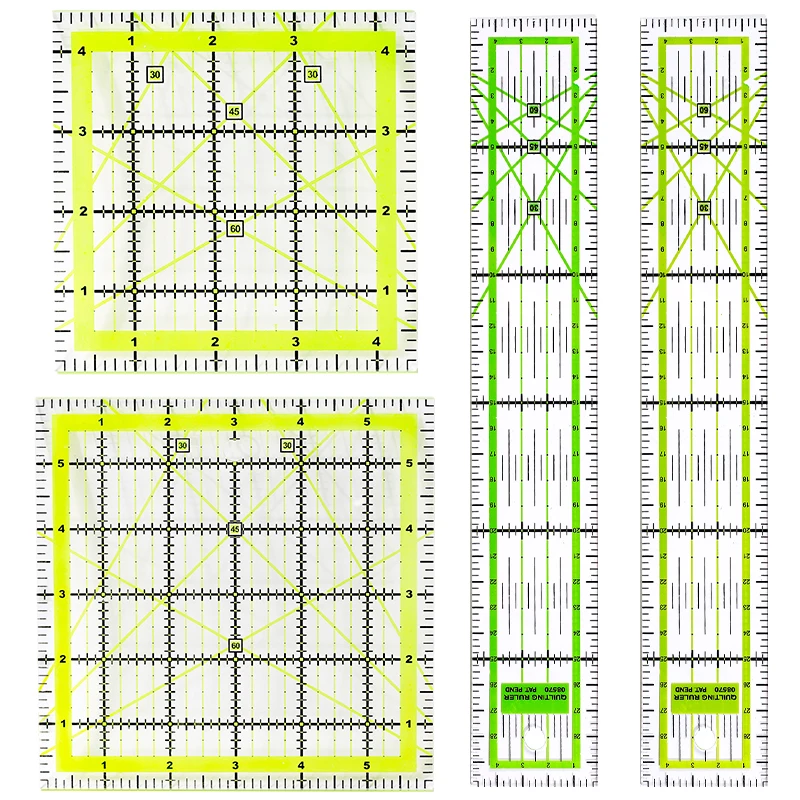 Green/Colorful Acrylic Patchwork Ruler Square/Rectangle Ruler Clothing Craft Tools For DIY Sewing Measuring Tools Drawing Ruler