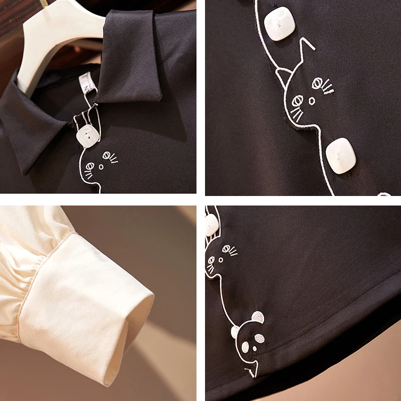 Trytree/осеннее женское платье рубашка Повседневное с отложным воротником