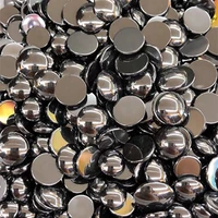 natural stone hematite stone cabochon beads 8 10mm round no hole loose beads for jewelry making diy ring necklace accessories