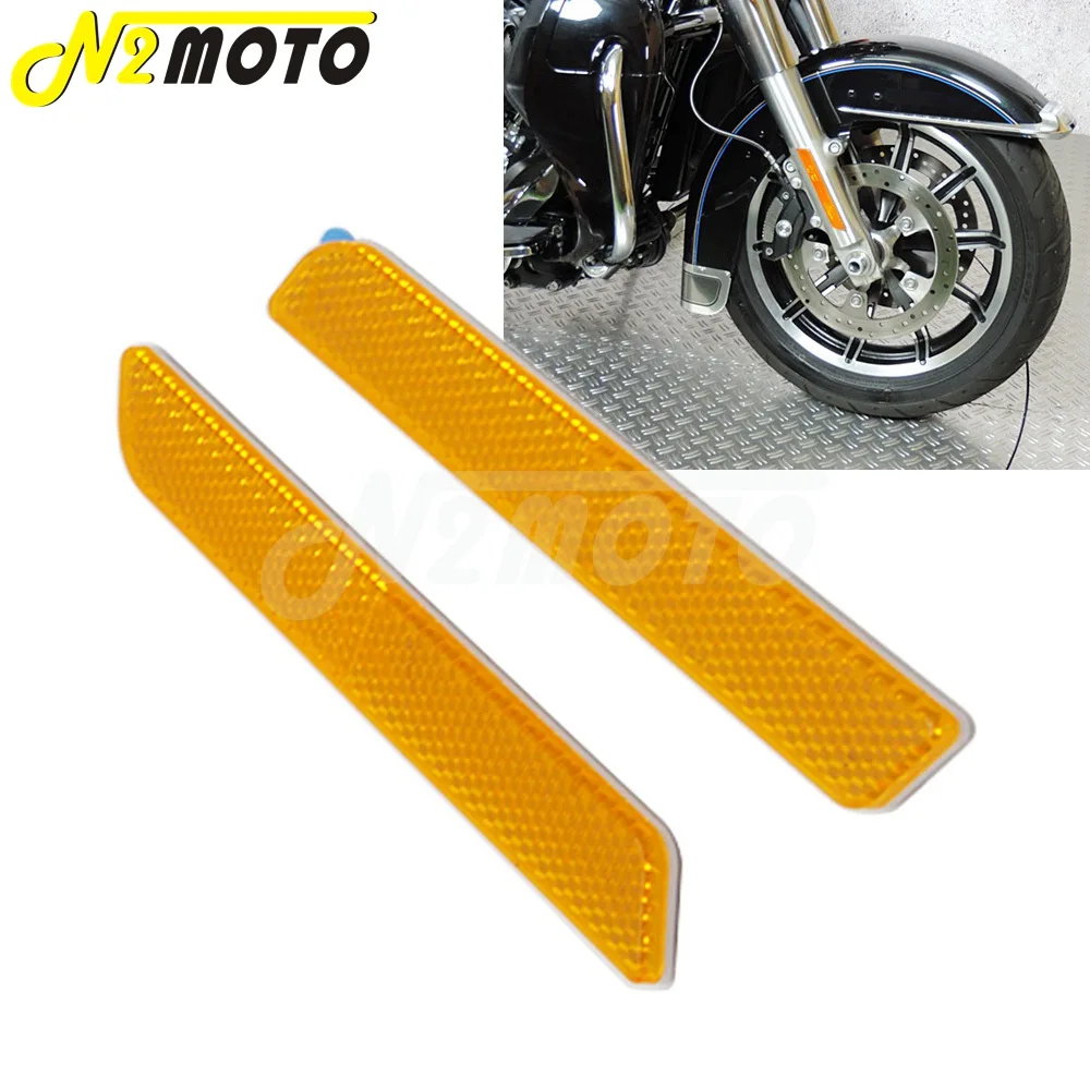 

Motorcycle Front Fork Reflector Lower Legs Slider Safety Warning For Harley Road King FLHR CVO 2014 Street Glide FLHX 2014-2018
