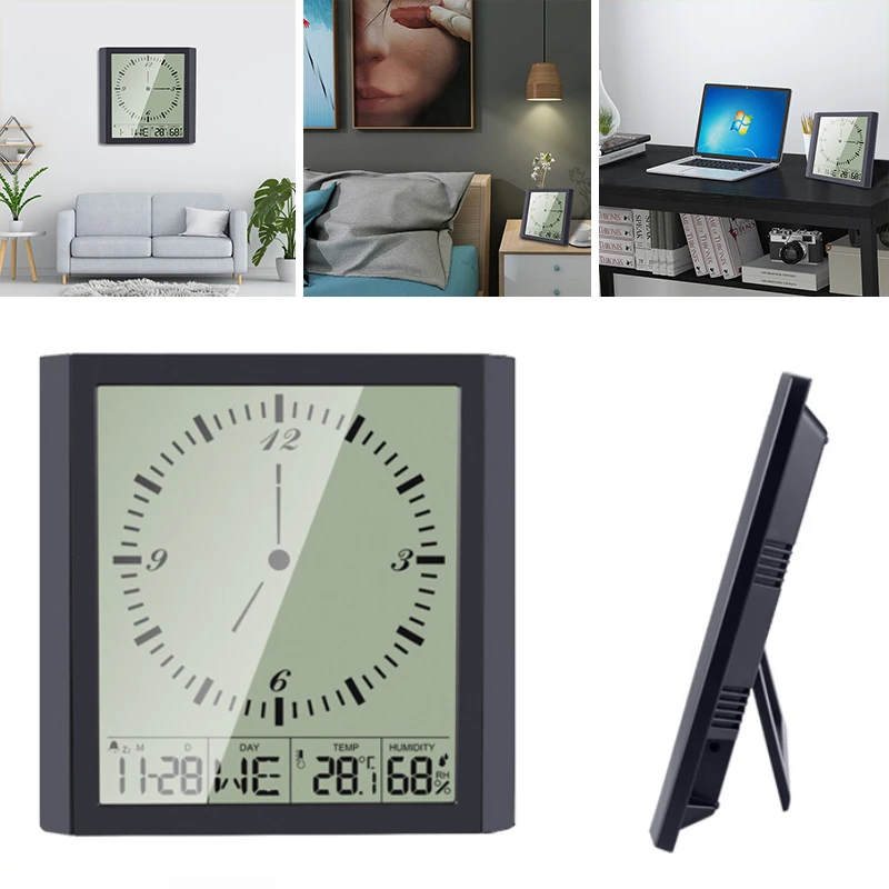 

1pc Multifunction Clock Timer Alarm Clock Digital Thermometer Hygrometer TN Large Screen Snooze Function Home Decoration