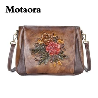 motaora 2022 womens messenger bag retro leather womans handbag ladies phone bags for id card cash purse female shoulder bag